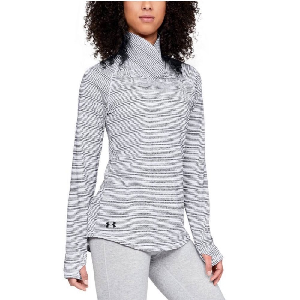 NWOT Under Armour Gray Stripes Women’s Lightweight Singer Pullover XS